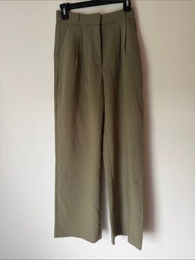 Abercrombie & Fitch Olive Green High-Waist Trousers